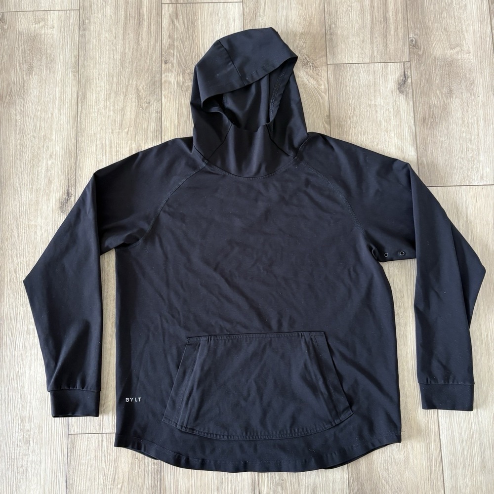 BYLT Elite Drop Cut Pullover Hoodie Long Sleeve Black Men's Size Medium Outdoor